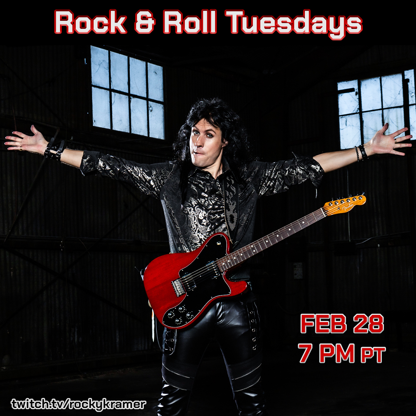 Rocky  Kramer’s Rock & Roll Tuesdays Presents “Black Icons” On February 28th, 2023 7 PM PT on Twitch